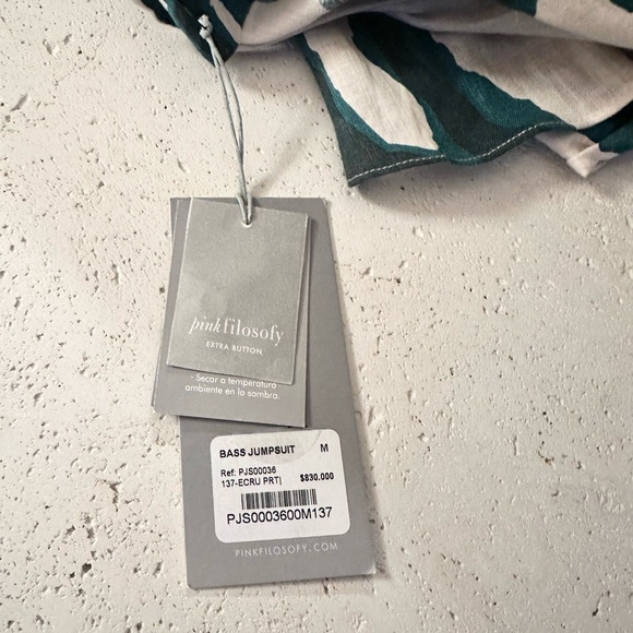 NWT Pinkfilosofy Bass Jumpsuit Ecru Print size Medium new with tag - Picture 8 of 14